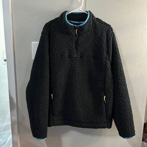 Chubbies Men’s Black Night Night High Pile Fleece Quarter Zip Pullover